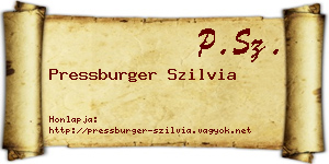 Pressburger Szilvia névjegykártya